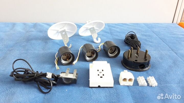 Тел розетка, вилка, провод, патрон Е27,клеммы