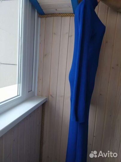 Платье королевский синий трикотаж Турция длинное