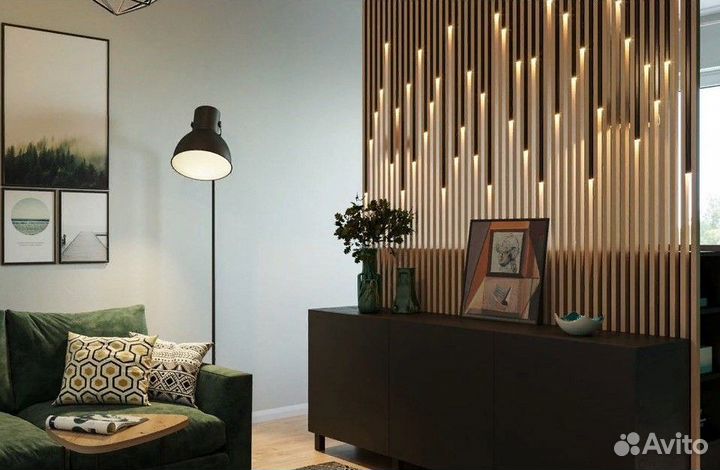 Декоративные деревянные рейки и перегородки