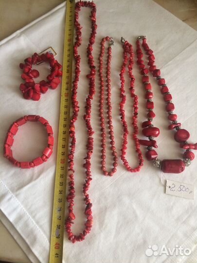 Коралл браслет колье бусы