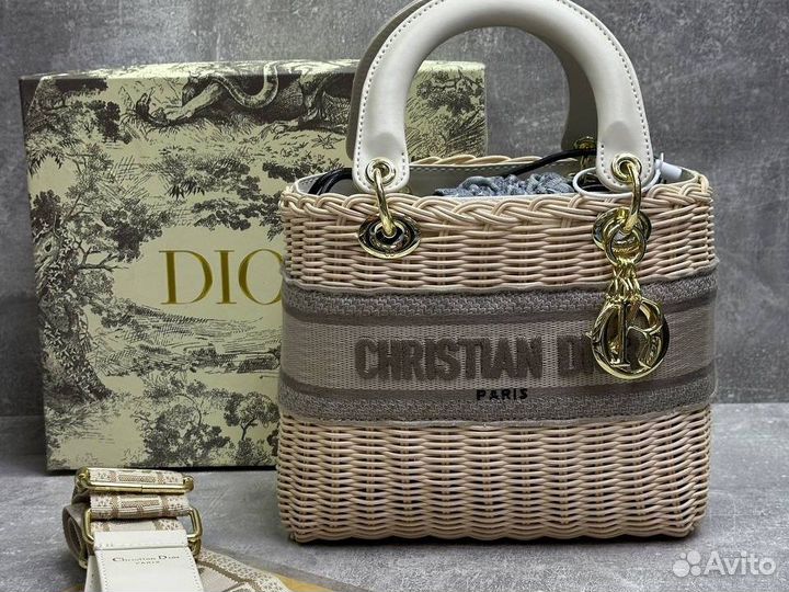 Сумка женская летняя плетеная Christian Dior