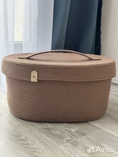 Корзина с крышкой из шнура