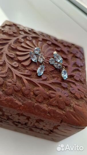 Серьги и браслет с топазами (комплект)