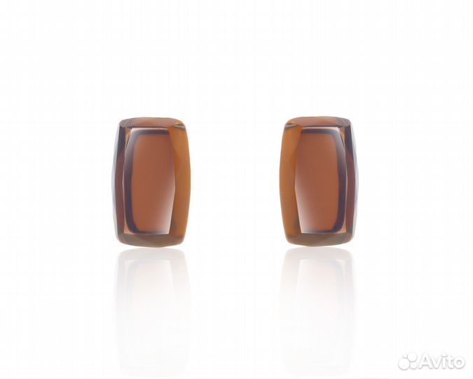 Золотые серьги с дымчатым кварцем 26.00ct H.Stern