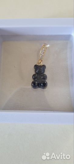 Кулон черный мишка Crystal haze