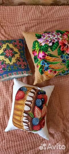 Подушка(корзина, цветы, сова). Ручной работы