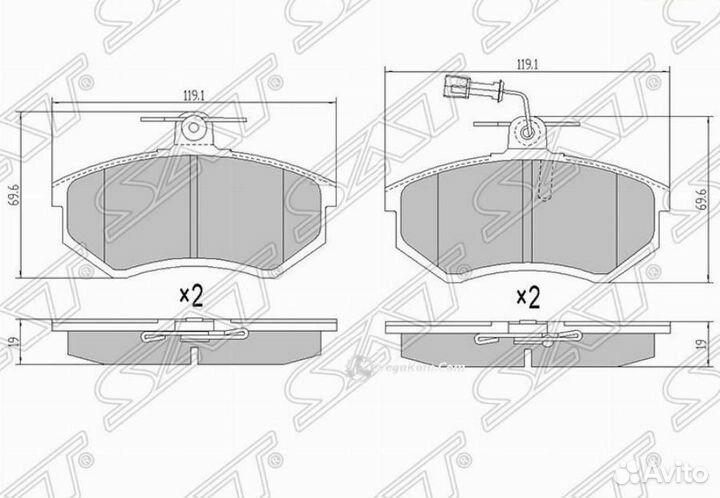 Колодки передние Chery Tiggo с датчиком STT113501080
