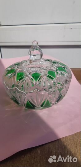 Ваза цветной хрусталь винтаж