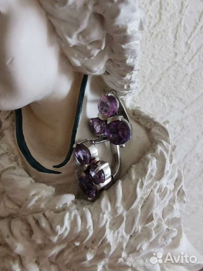 Серебряные серьги советские
