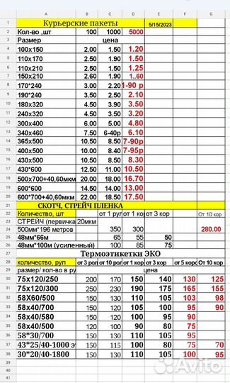 Курьерские пакеты оптом для маркетплейсов 150х210