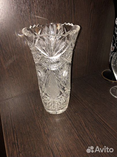 Хрустальная ваза для цветов СССР, гхз