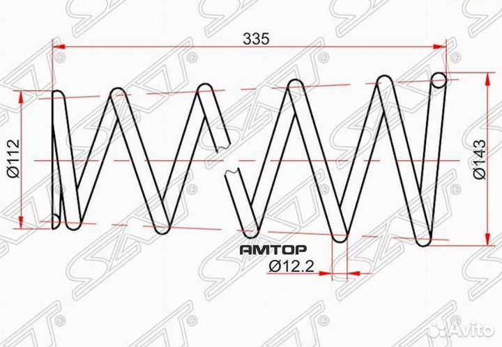 SAT ST-21012 Комплект пружин 2шт задние toyota cal