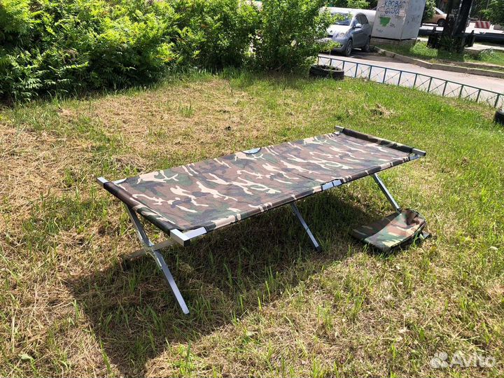 Раскладушка туристическая камуфляж на до 120кг