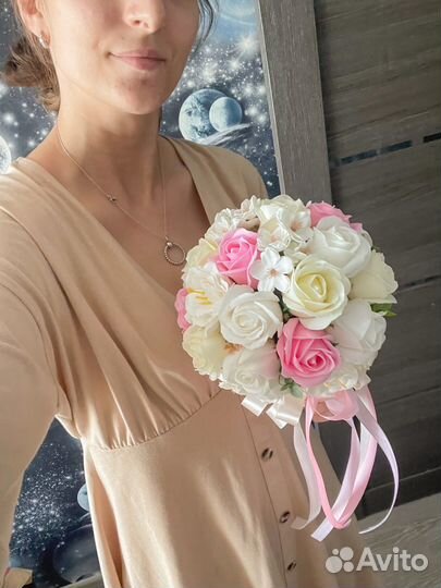 Свадебный букет-дублёр (невесты) из мыльных роз