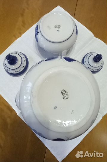 Чайник и сахарница Гжель, набор