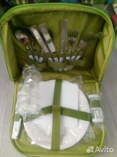 Сумка холодильник, со столовыми приборами