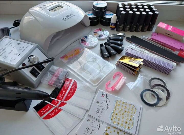 Набор для маникюра с лампой 120W и фрезером 20т об