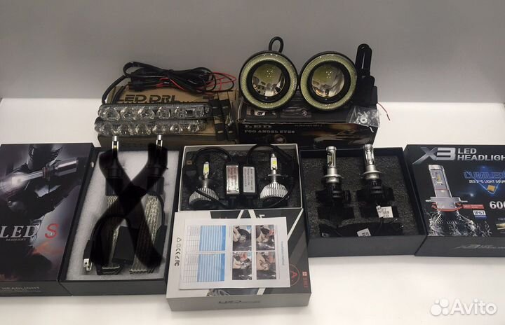 Светодиодные лампы, H4, H7, ходовые, линзы