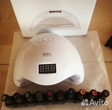 Набор Лампа SUN x5 48W+Kodi гель-лак 10 шт