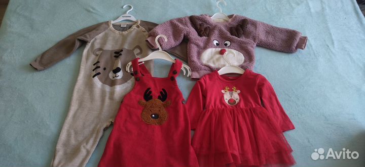 Теплые вещи пакетом для девочки 80 86 92 1-2 года