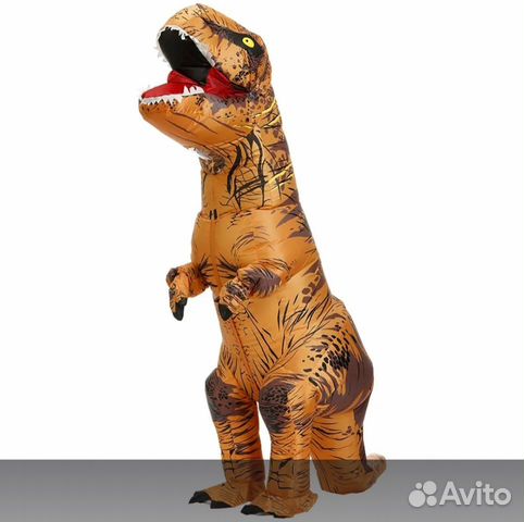 Надувной костюм динозавр карнавальный новый