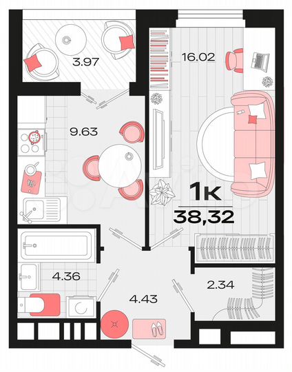 1-к. квартира, 37,7 м², 11/14 эт.