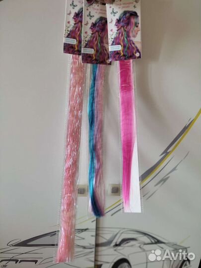 Пряди накладные 3 шт на заколке новые