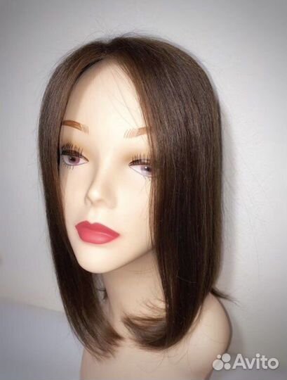 Накладка из натуральных волос на шелке