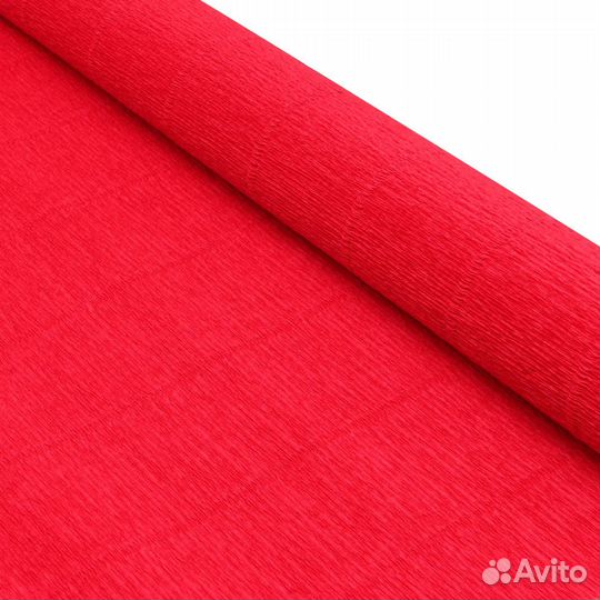 87500368 Бумага гофрированная простая, 50см*2,5м 180гр 580 красный