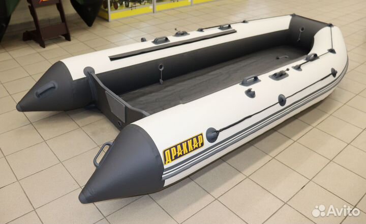 Лодка драккар 3600 нднд hant-PRO серо-белая