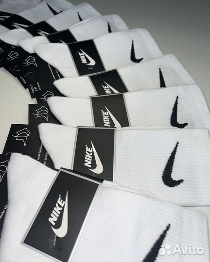 Носки nike высокие белые