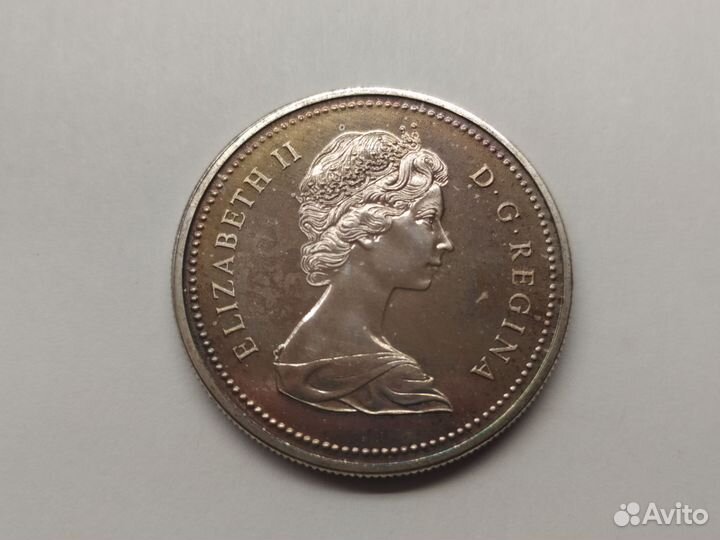 Канада 1 доллар 1973 серебро в футляре UNC