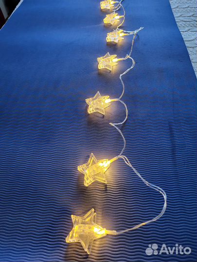 Гирлянда в виде звездочек-прищепок длина 2 м