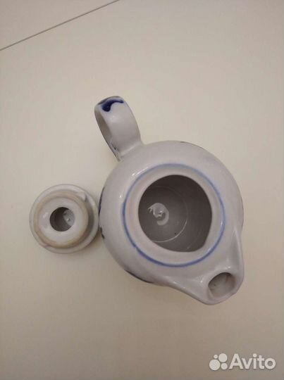 Заварочный чайник гжель СССР фарфор керамика