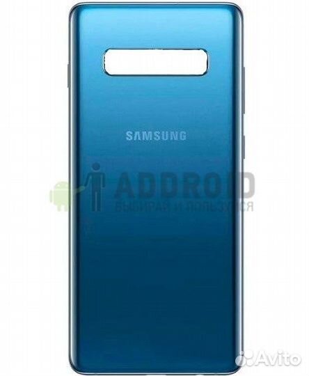 Задняя крышка для Samsung S10 (Blue) со стеклом ка