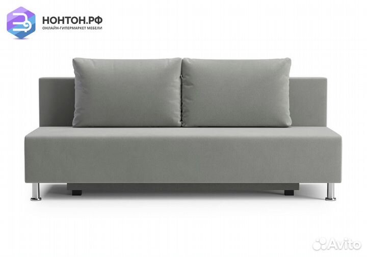 Диван еврокнижка Канна велюр серый