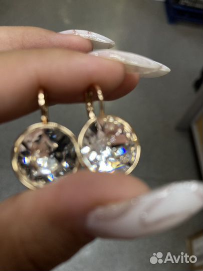 Серьги с кристалами swarovski