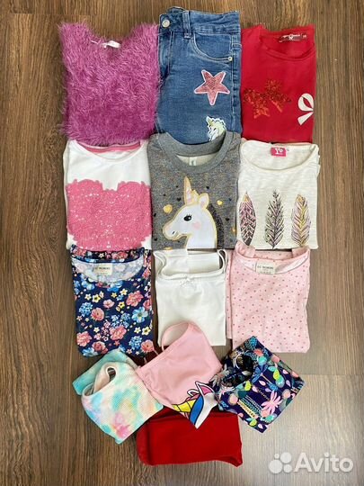 Вещи пакетом на девочку р.116-128