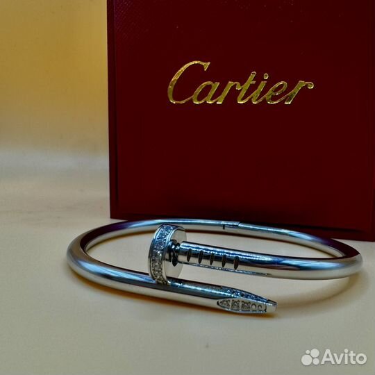 Cartier гвоздь браслет серебряный с камнями