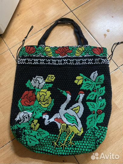 Сумка шопер с бисером СССР