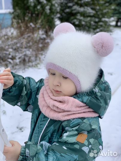 Шапка зимняя для девочки 1,5-2 года ручной вязки