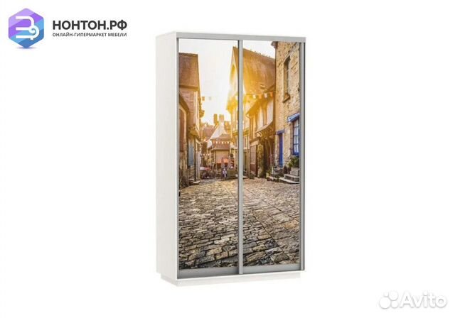 Шкаф-купе Нонтон 2-дверный белый снег / улица