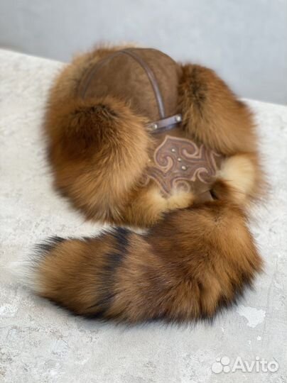 Шапка Малахай с хвостом из лисы