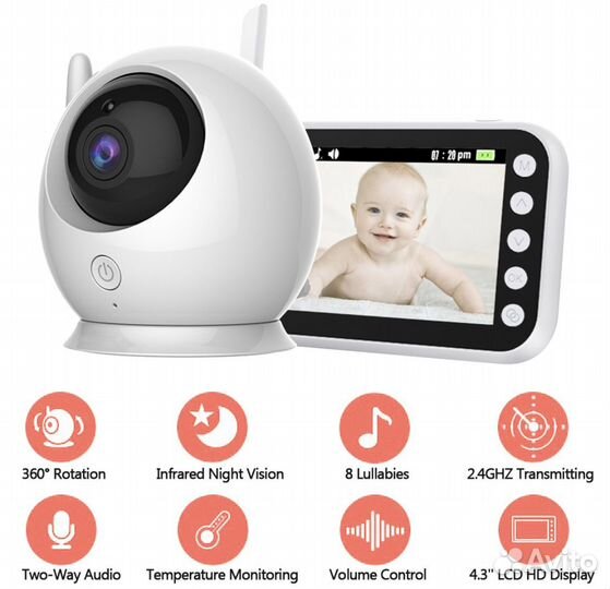 Беспроводная умная видеоняня baby monitor