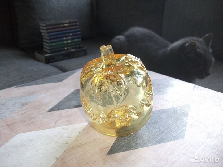 Шкатулка Яблоко стекло Гусь-Хрустальный 1980