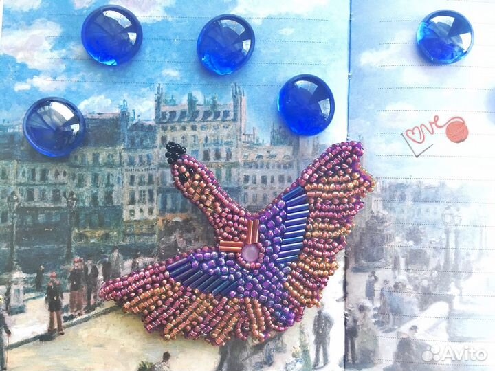 Брошь журавлик