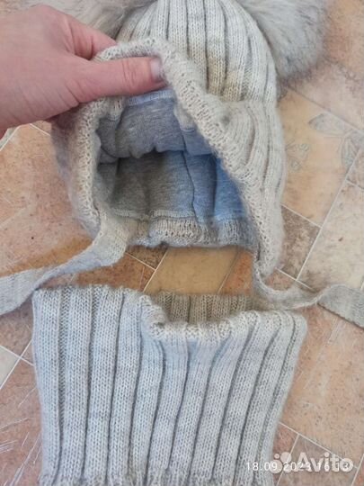 Шапка и снуд для девочки зимняя