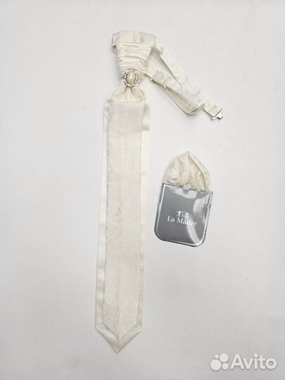 Новый. Пластрон свадебный айвори бежевый с узором