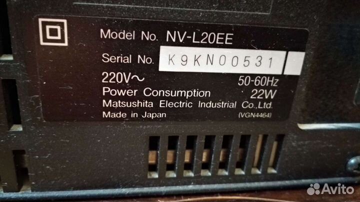 Видеомагнитофон panasonic nv