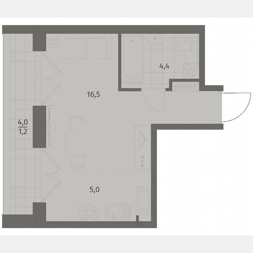 Квартира-студия, 27,1 м², 7/8 эт.